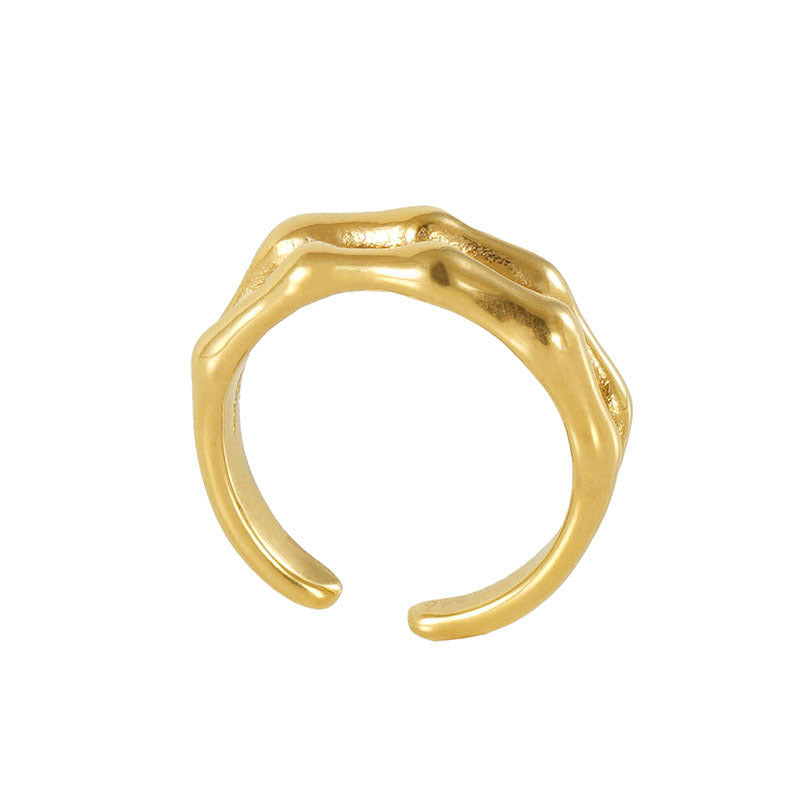 Women's Double-Layer Bamboo-Section Open Ring