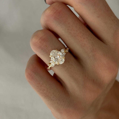 Womens Fashionable Casual Oval Diamond Ring