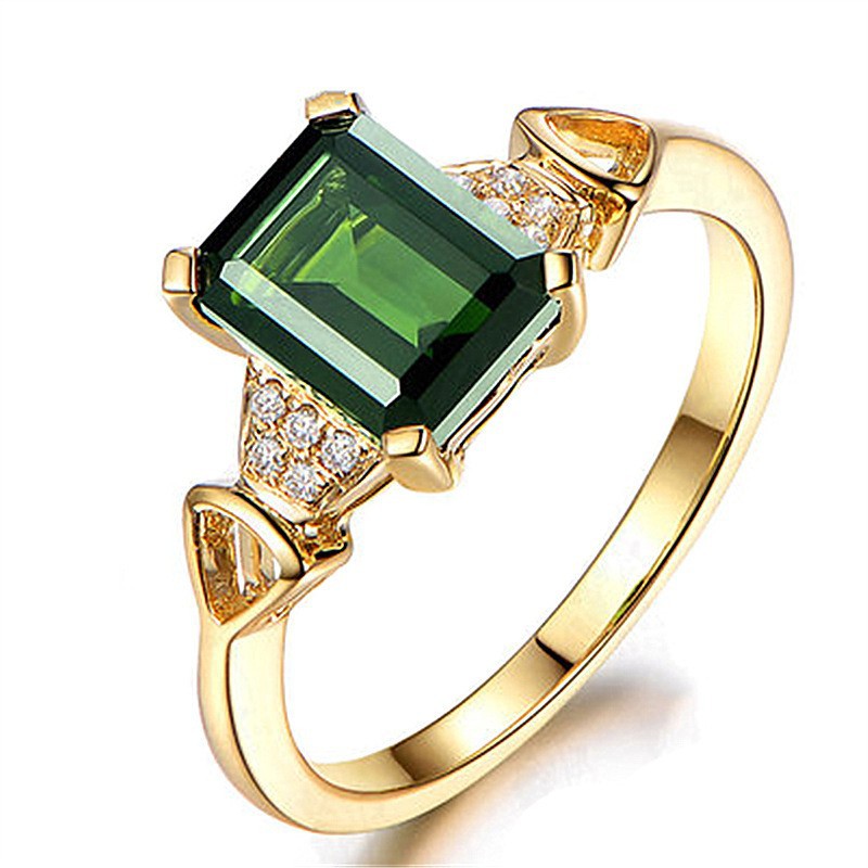 Womens Fashion Open-Style Ring With Natural Square Cut Diamond