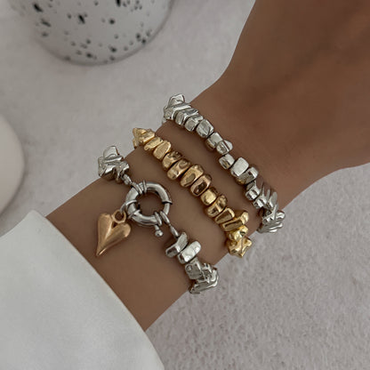 Niche, Light-luxury Three-piece Irregular Bracelet Set