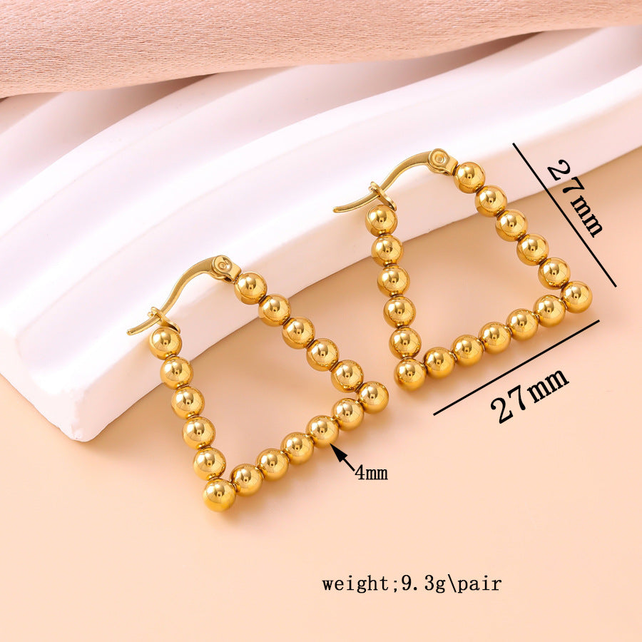 Fashionable Commuter Niche Instagram-Style Frosted Bead Earrings
